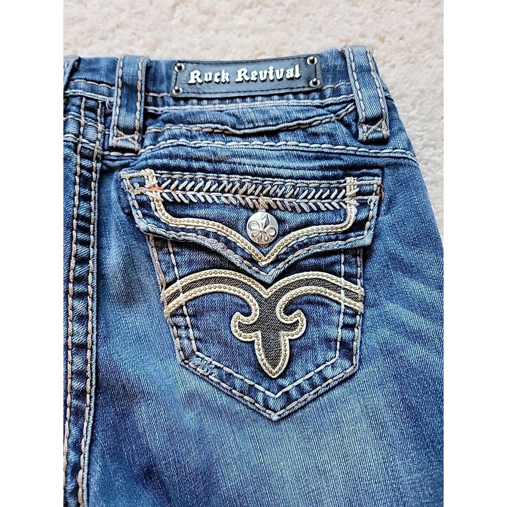 Womens Rock Revival Anja Boot Cut Denim Jeans Size 26 - Picture 8 of 8